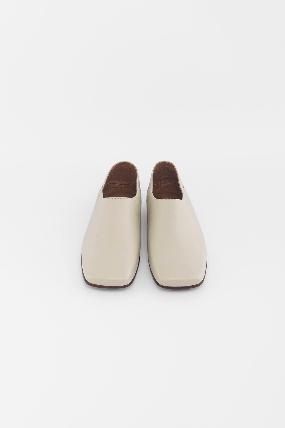 MINIMAL Italy Leather Fold-Back Loafers_Cream