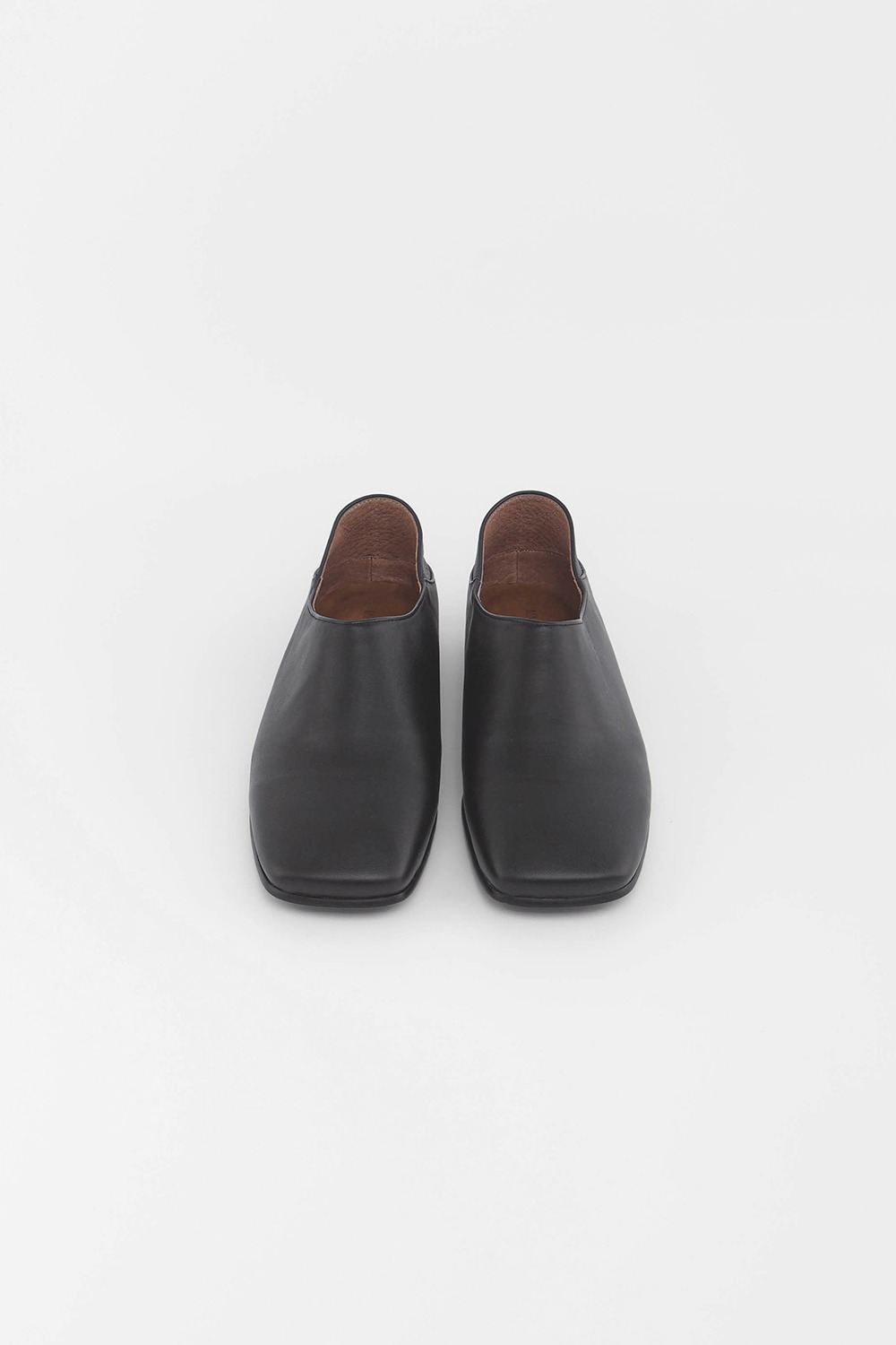 MINIMAL Italy Leather Fold-Back Loafers_Black