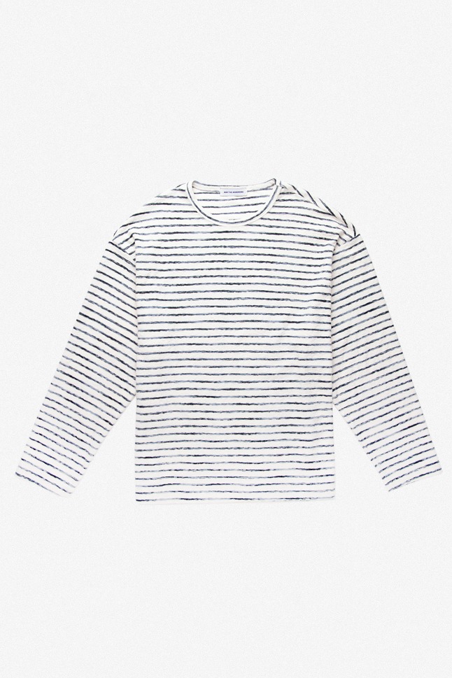 SOFT TERRY STRIPED T-SHIRT_WHITE